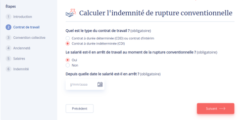 Widget Indemnité de rupture conventionnelle